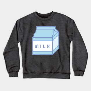 Pixel Milk Box Carton | Vintage 90's Retro Pixel Art Crewneck Sweatshirt